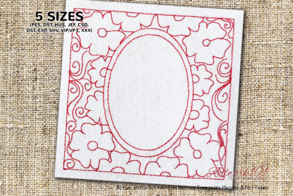 Frame Made by Flower Redwork